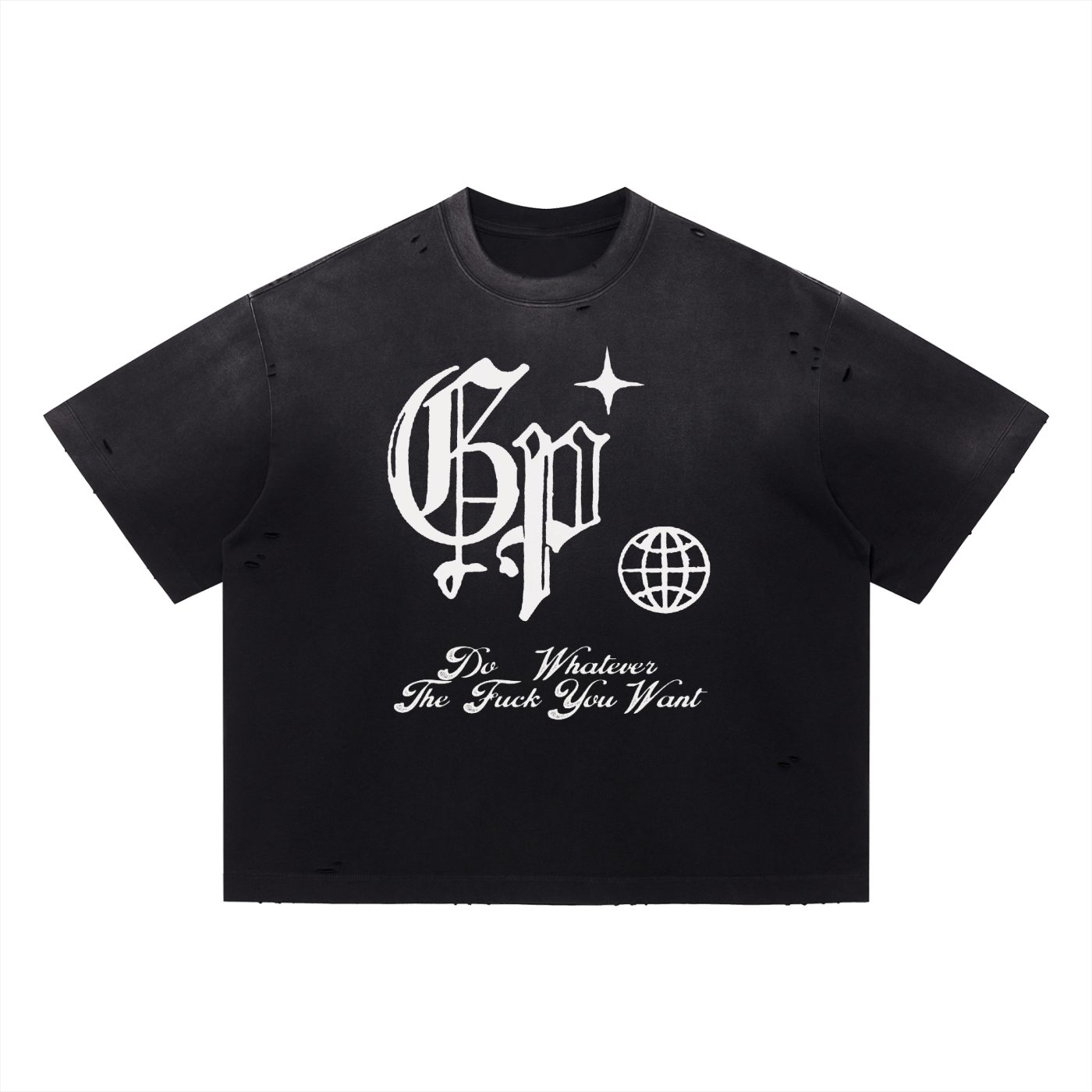 GP DWTFYW Vintage  Distressed Boxy T-Shirt
