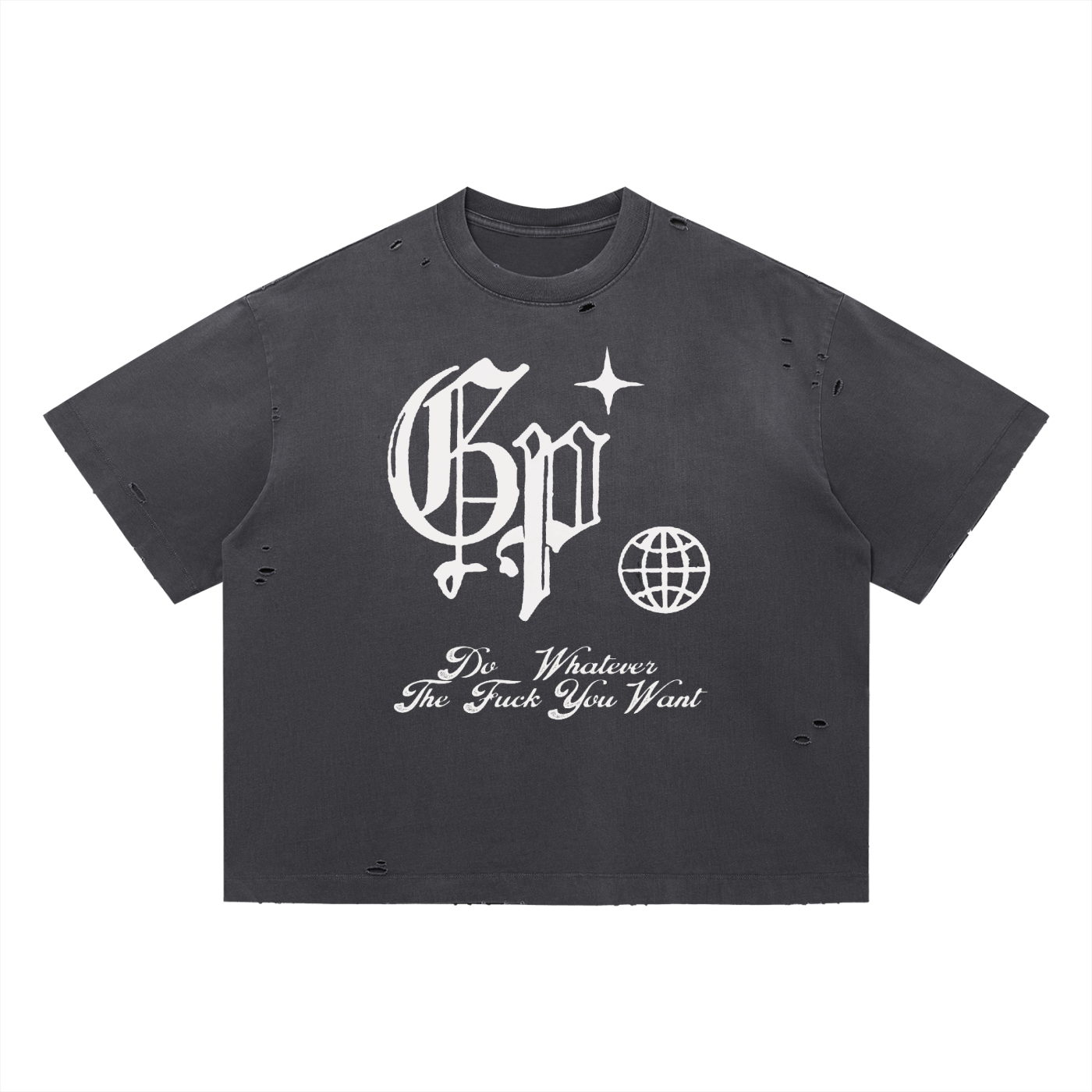 GP DWTFYW Vintage  Distressed Boxy T-Shirt