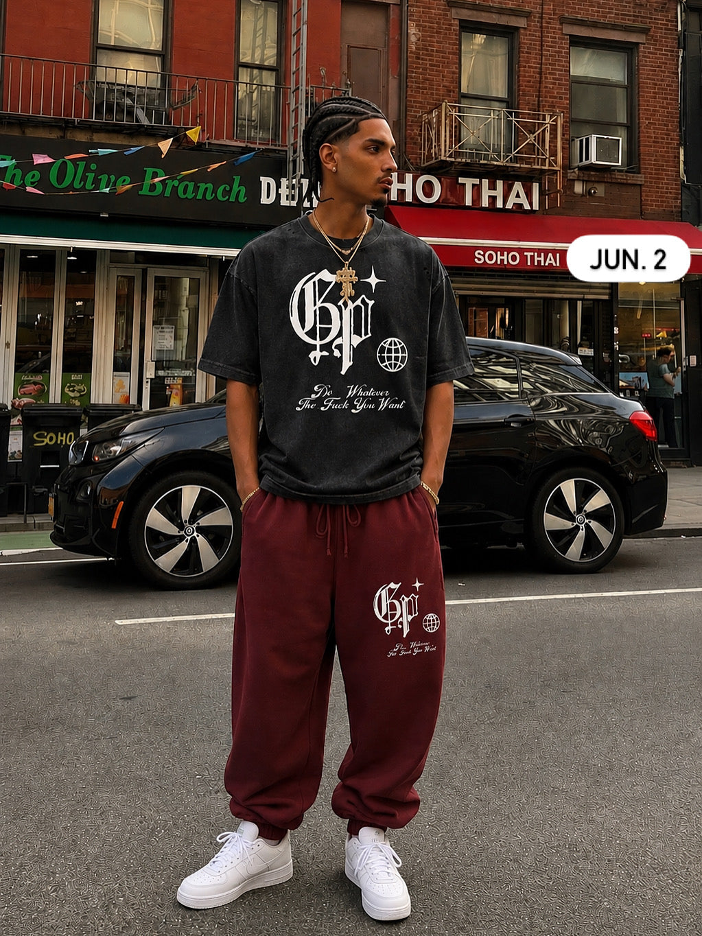 GP Solid Color Straight-Leg Sweatpants